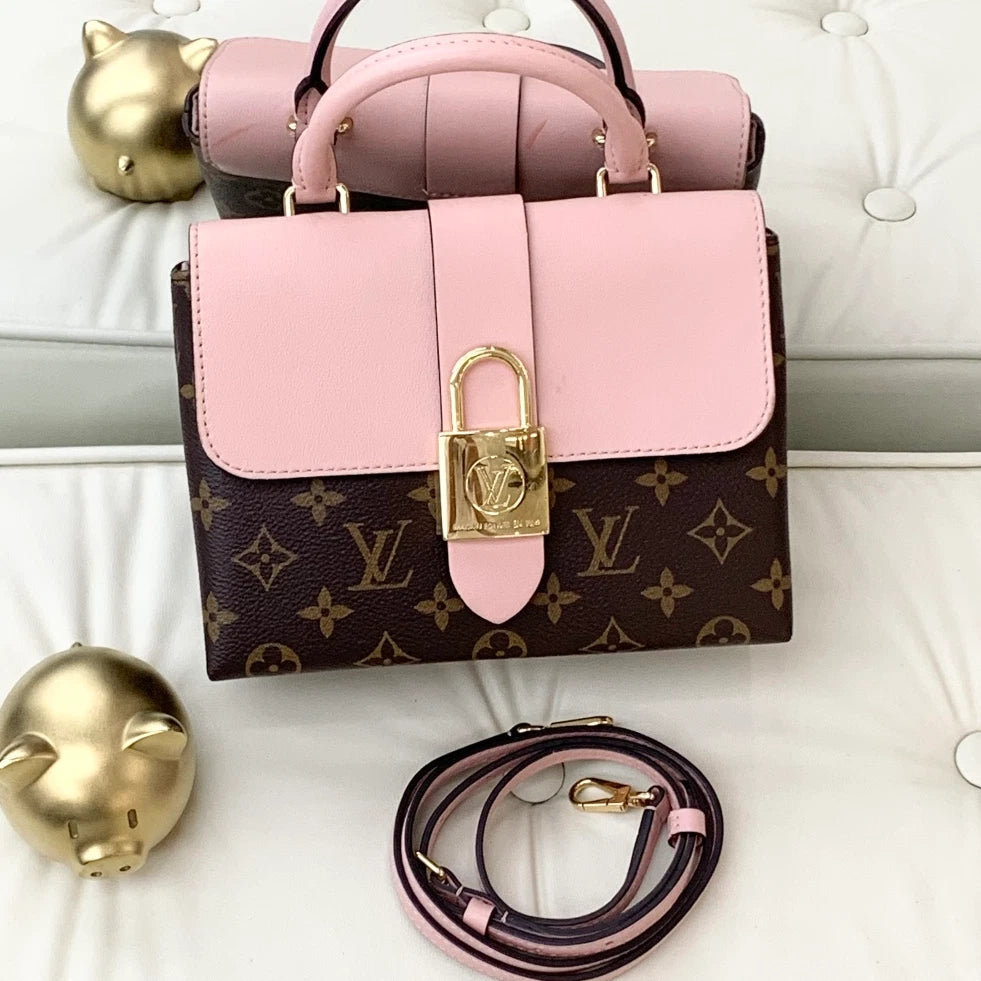 Louis Vuitton Locky BB Calfskin Monogram Top Handle Crossbody Bag Pink Women S