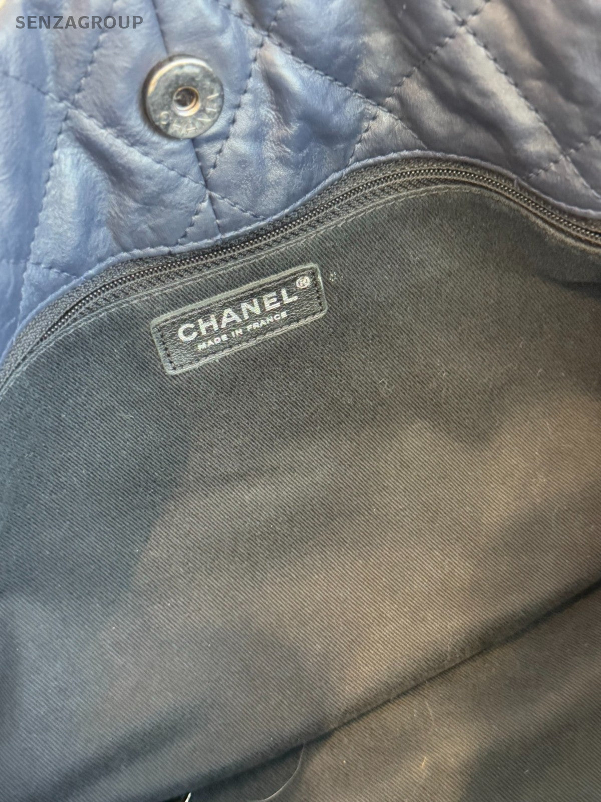 CHANEL CC Logo Tote Chain Shoulder bag Navy Blue Women Classic