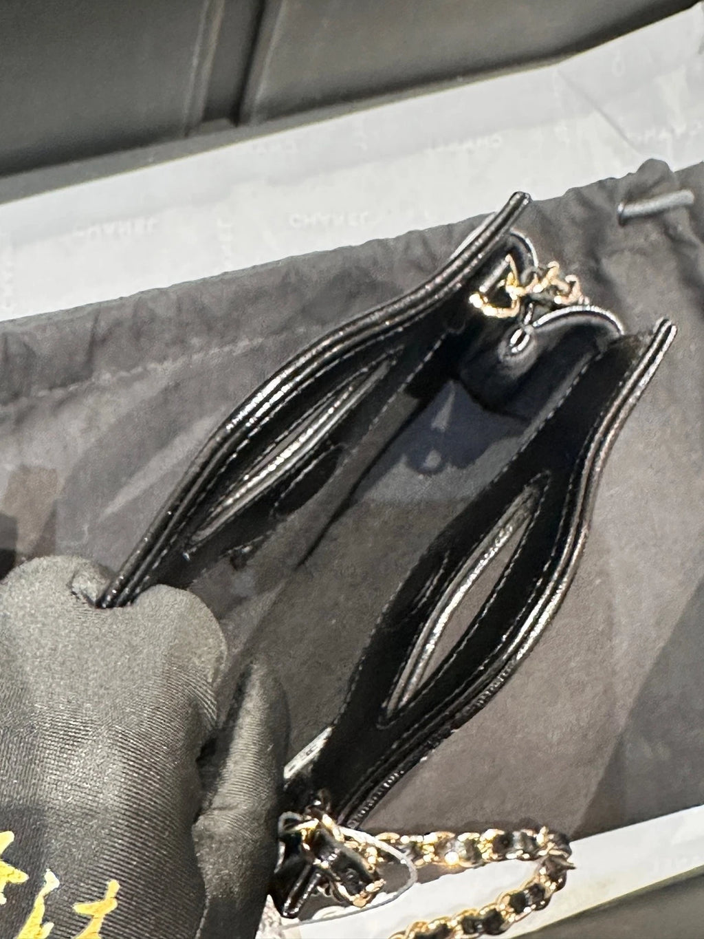 CHANEL 31Bag Nano Mini Black Gold Lambskin Tote For Women