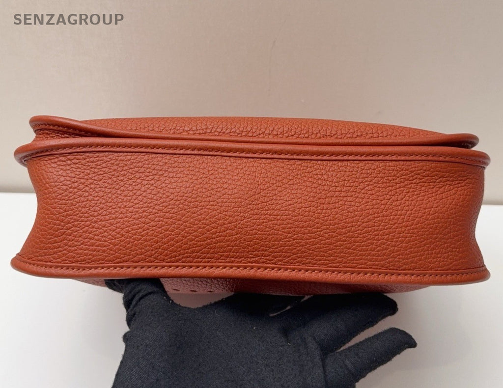 Hermes Evelyne29 Crossbody Orange Silver Used Women Classic Fashion