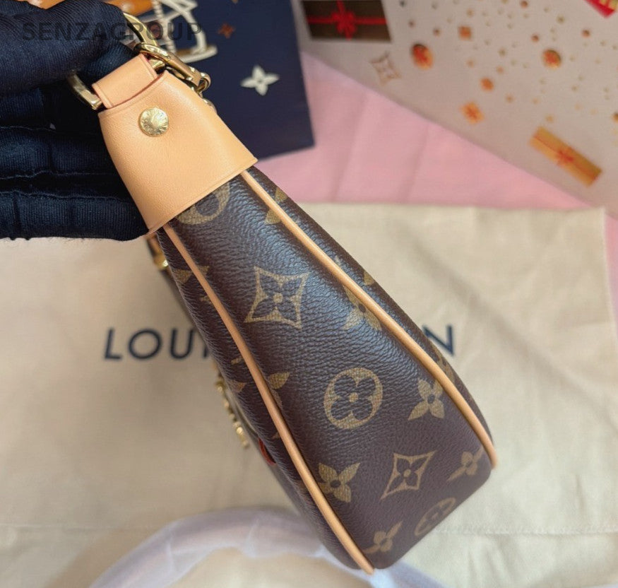 Louis Vuitton Hobo Bag Monogram Chain Shoulder Bag Crossbody Brown Gold Women
