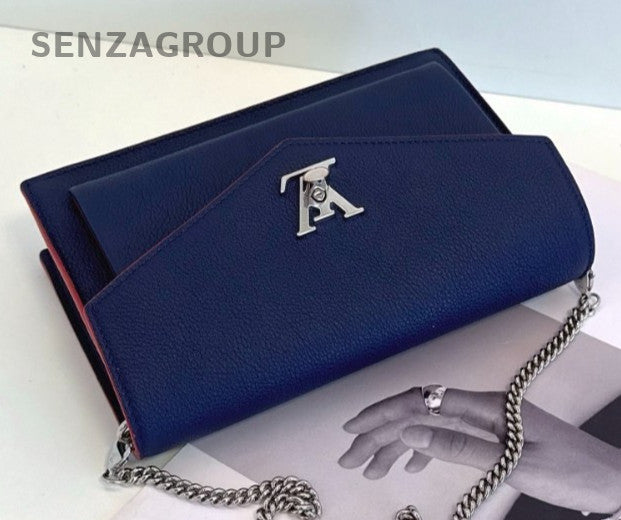 Louis Vuitton My Lock me woc Navy Blue Chain Strap Women Crossbody Shoulder bag