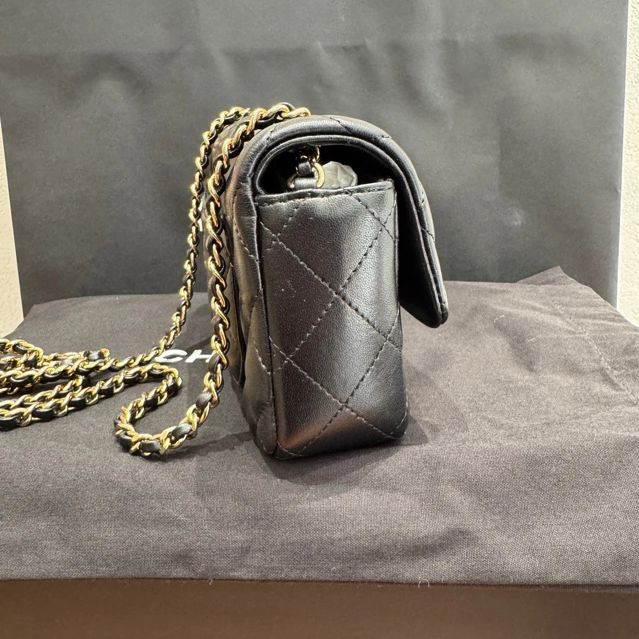 CHANEL Mini Flap Quilted Lambskin Chain Shoulder Crossbody For Women