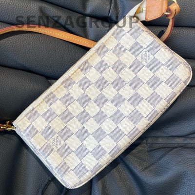 Louis Vuitton Damier Azur Shoulder Bag Gold Hardware Classic Women