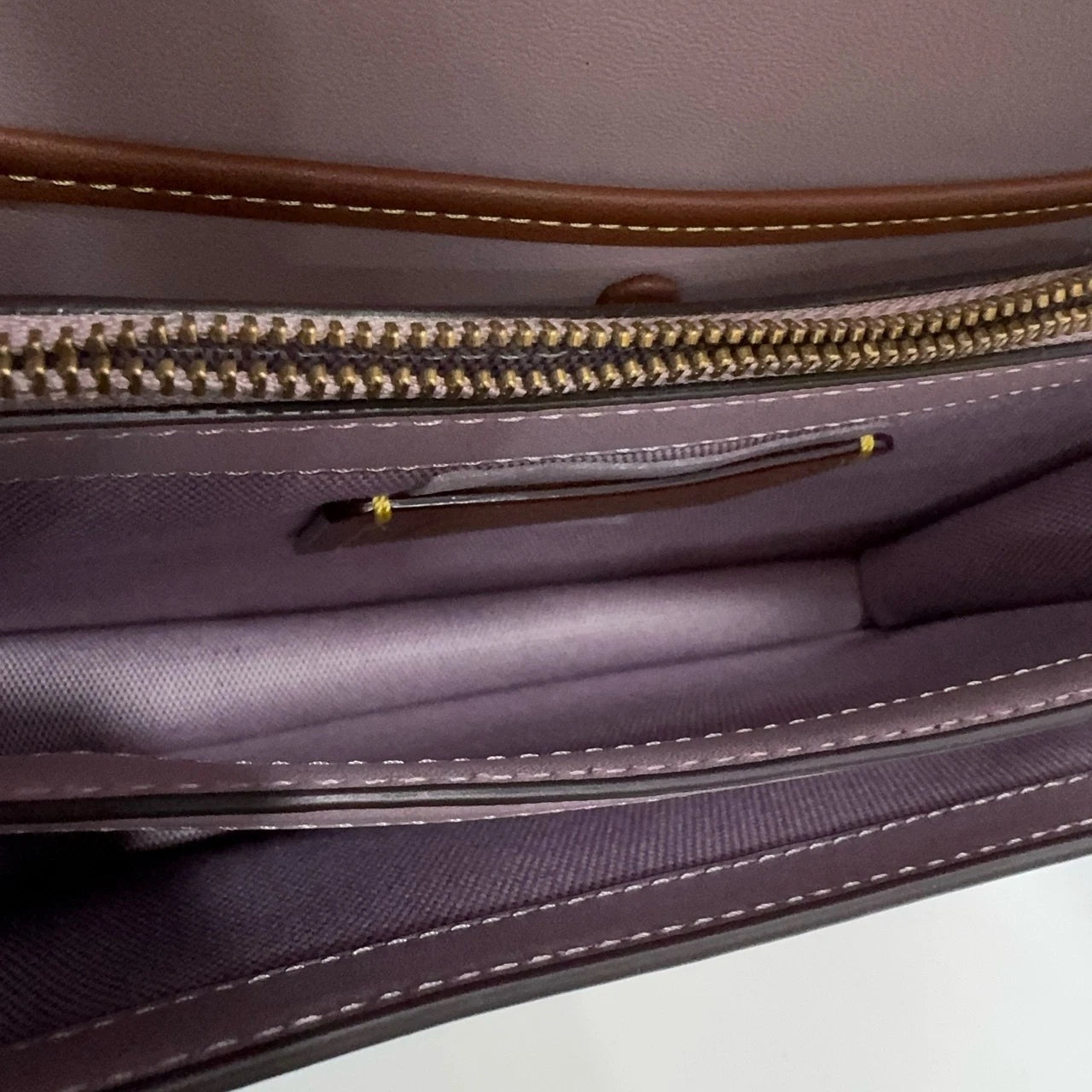 Coach Hero 22 Solid Purple Leather Flap Handbag Crossbody For Women