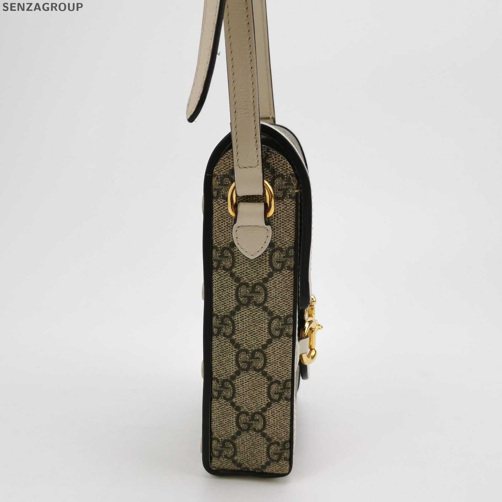 Gucci 1955 GG Supreme Shoulder Bag Brown White Classic Women