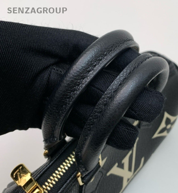 Louis Vuitton speedynano All-Leather Top Handle Shoudler Crossbody Bag Black
