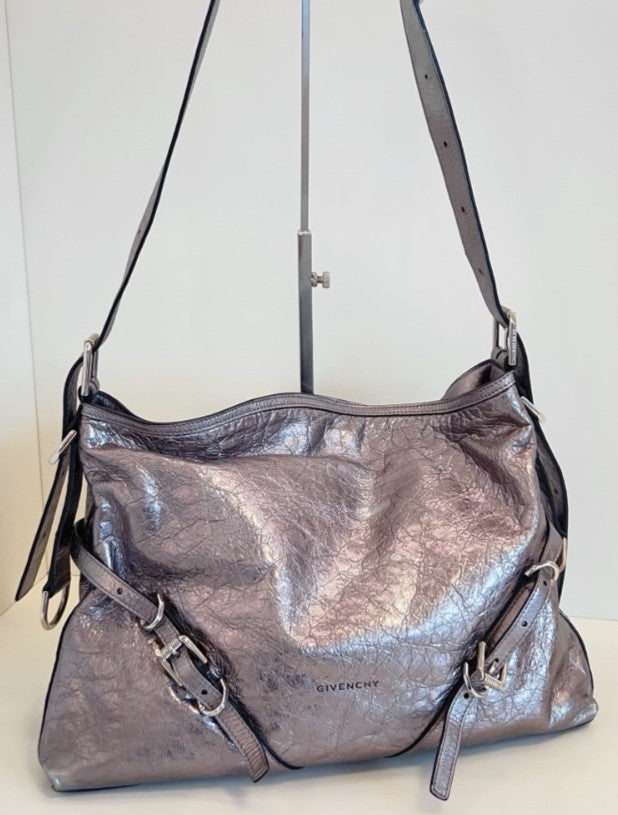 Givenchy Voyou Bag MM Shoulder Bag Crossbody Gray Silver Used Women Classic