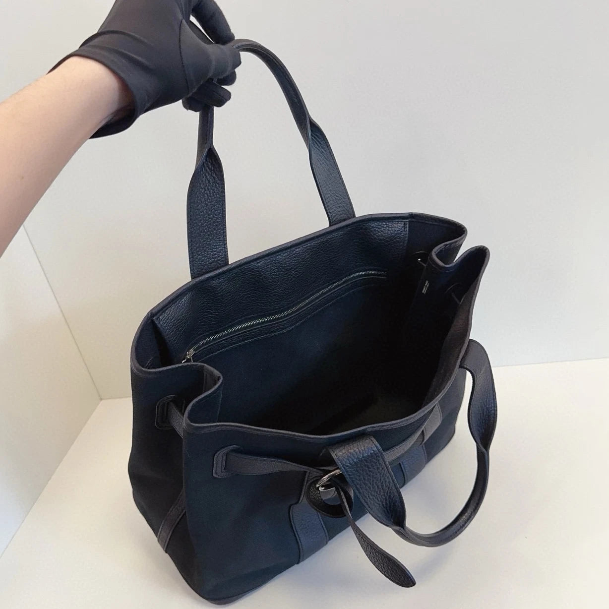 Hermes Petite Ceinture Garden Party36 Black Silver Top Handle Bag Women Classic