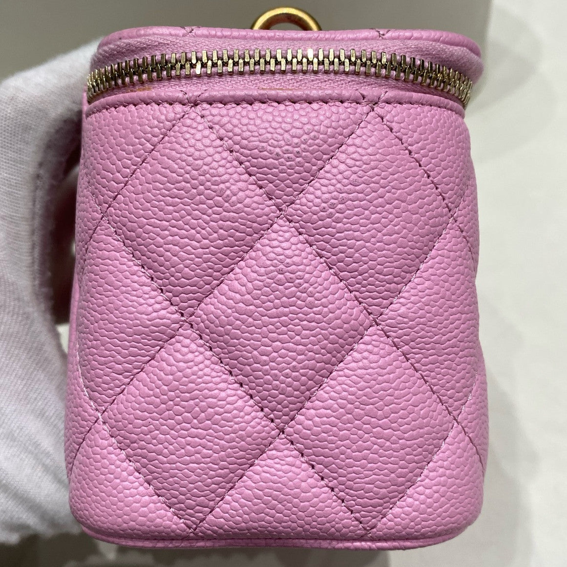Chanel Pink Gold Hardware Vanity Case Chain Shoulder Crossbody Bag