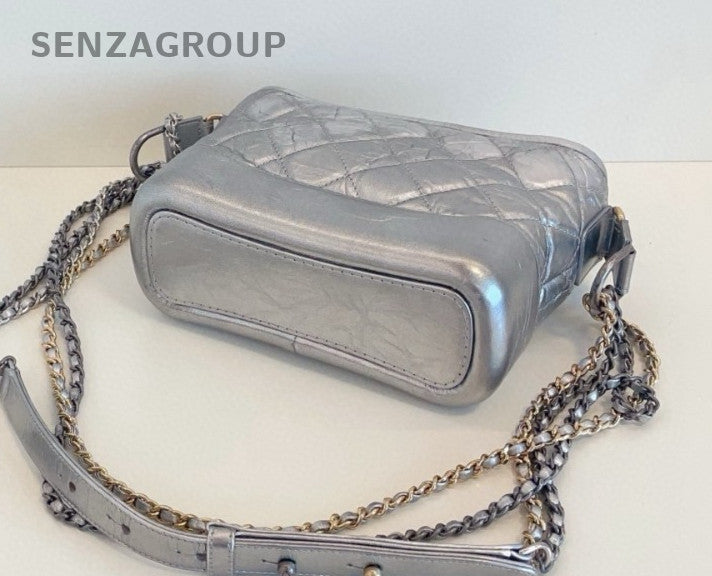 CHANEL Gabrielle PM Chain Shoulder bag Crossbody Women Silver