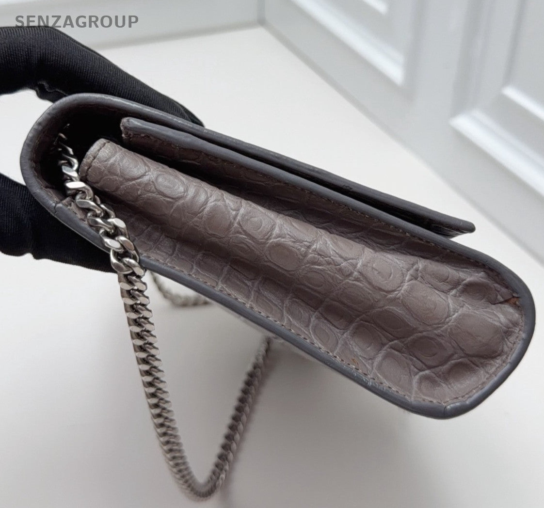 Saint Laurent Kate Chain Shoulder Bag Crossbody Gray Silver Used Women Classic