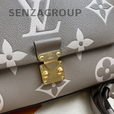 Louis Vuitton Madeleine MM Monogram Grey Gold Handbag Crossbody Women Classic