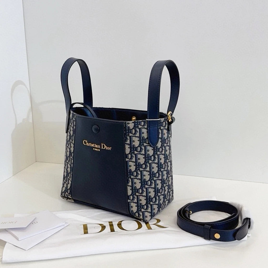 Christian Dior Signature Oblique Canvas Bucket Top Handle Crossbody Women