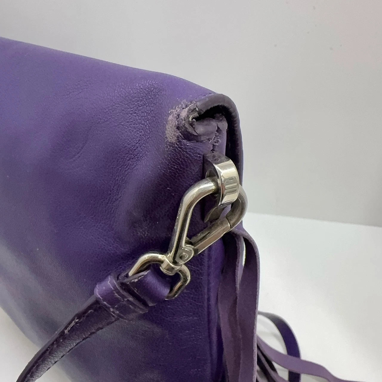 PRADA Purple Fringe Double Buckle Shoulder Crossbody Bag For Women