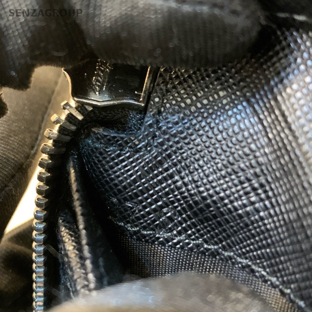 PRADA Logo Black  Zipper wallet