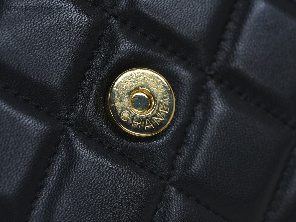 CHANEL Classic Flap Woc Diamond Pattern Chain Shoulder bag Black Gold Women
