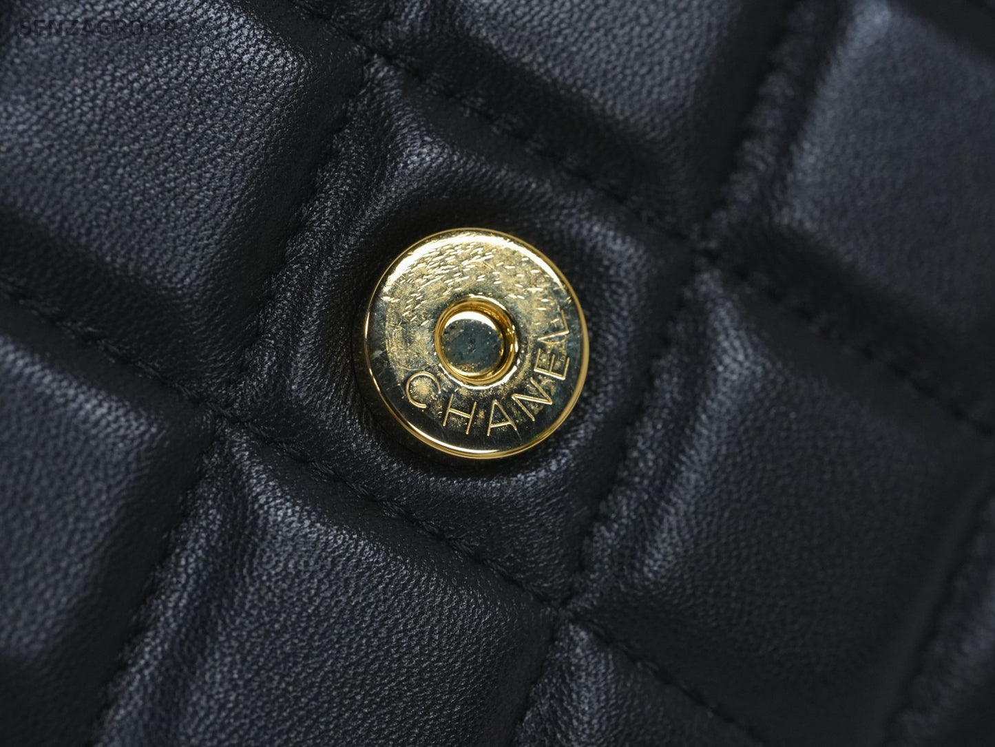 CHANEL Classic Flap Woc Diamond Pattern Chain Shoulder bag Black Gold Women