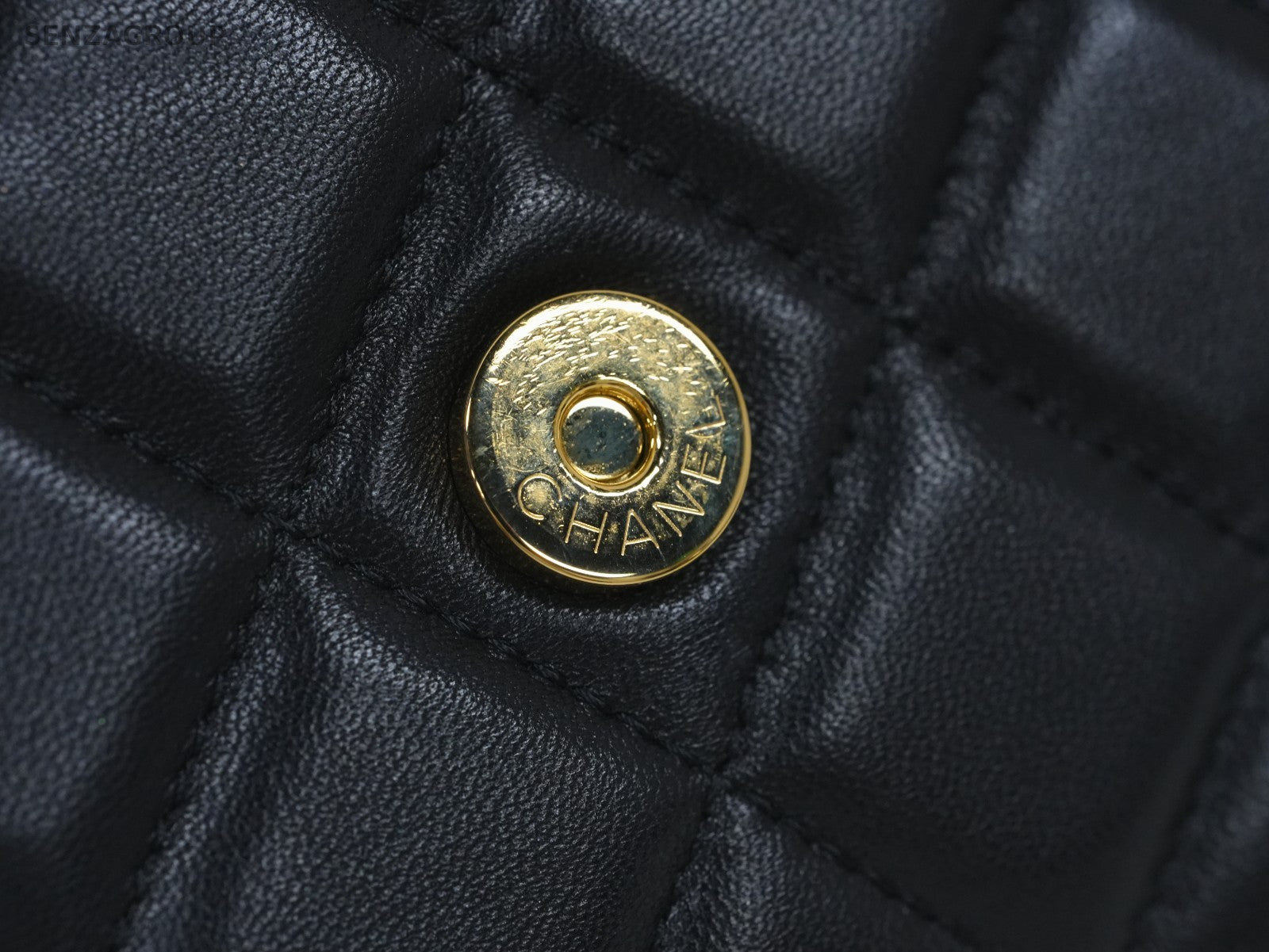 CHANEL Classic Flap Woc Diamond Pattern Chain Shoulder bag Black Gold Women