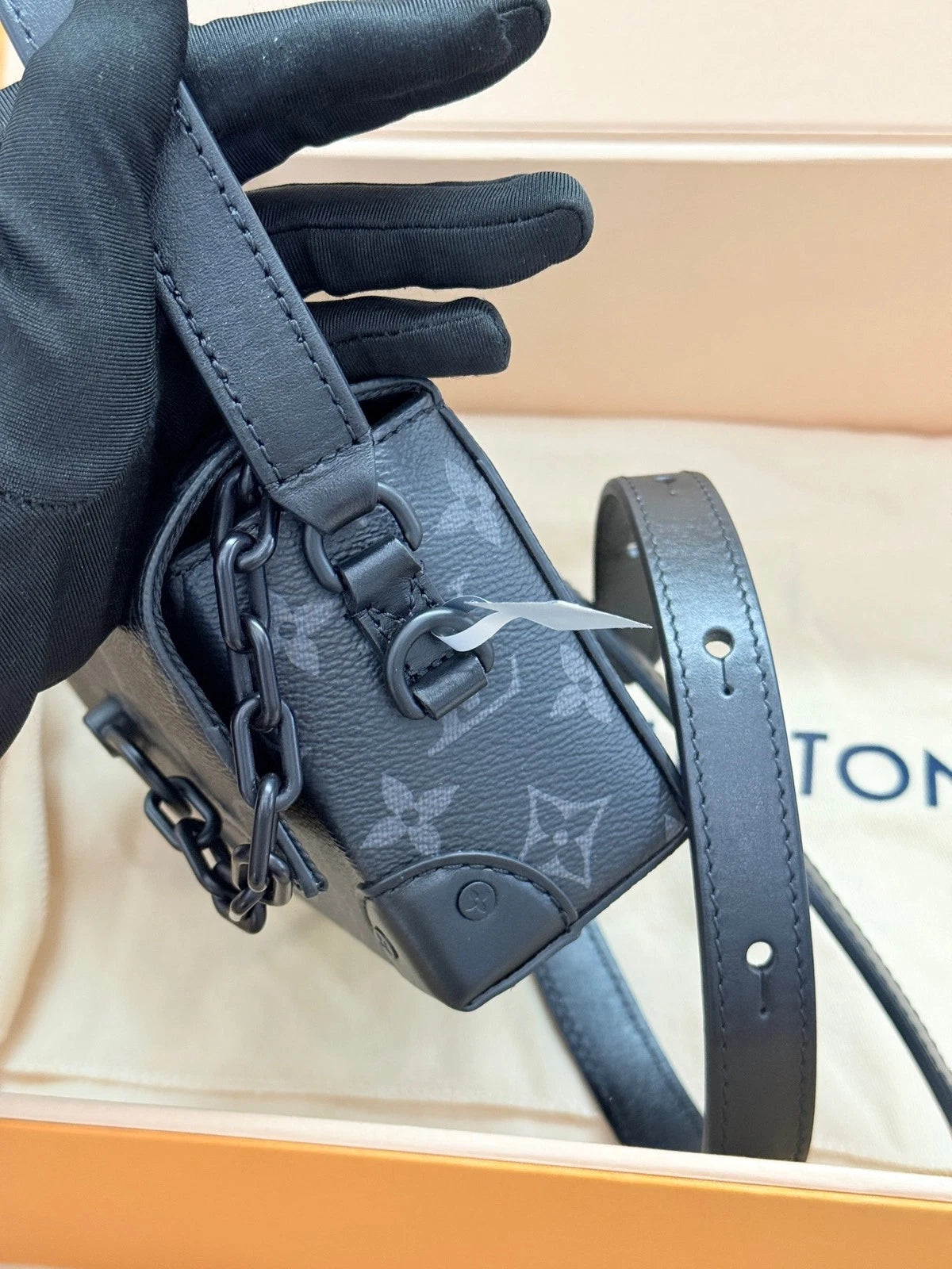 Louis Vuitton Black Leather Steamer Top Handle Bag For Women