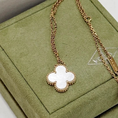 Van Cleef &amp; Arpels VCA Vintage Alhambra Medium Necklace Mother Of Pearl 18k YG