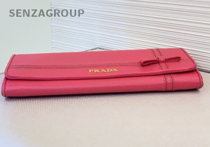 Prada Clutch Wallet Red Women