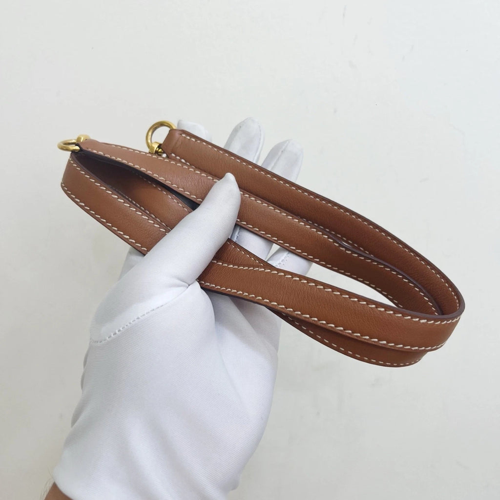 Hermes Kelly32 Top Handle Shoulder Bag Brown Gold Used Women Classic Fashion