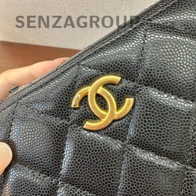 Chanel 22A Gold Coin Chain Camera Bag Black Gold Hardware Calfskin Crossbody