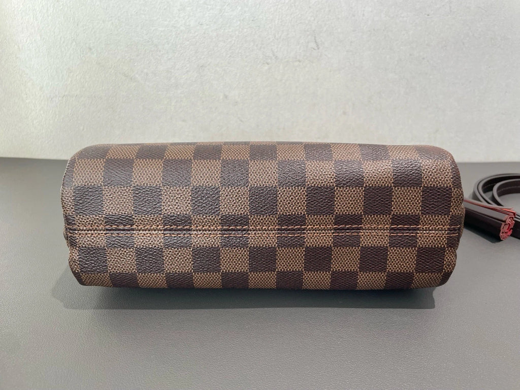 Louis Vuitton Croisette Damier Brown Gold Crossbody Top Handle Excellent