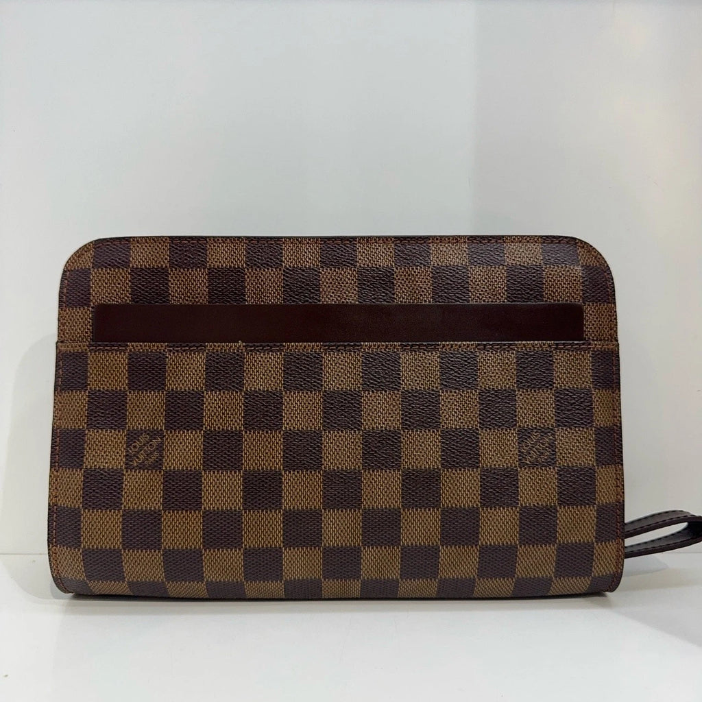 Louis Vuitton Damier Logo Patch Brown Clutch Bag For Women