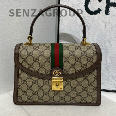 Gucci Ophidia Messenger Shoulder Bag Brown Gold Buckle Classic Women's