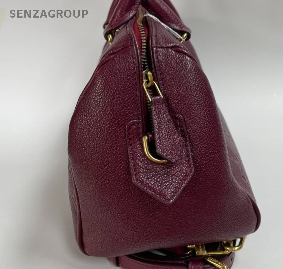 Louis Vuitton Speedy25 Monogram Top Handle Bag Crossbody Purple Gold Women