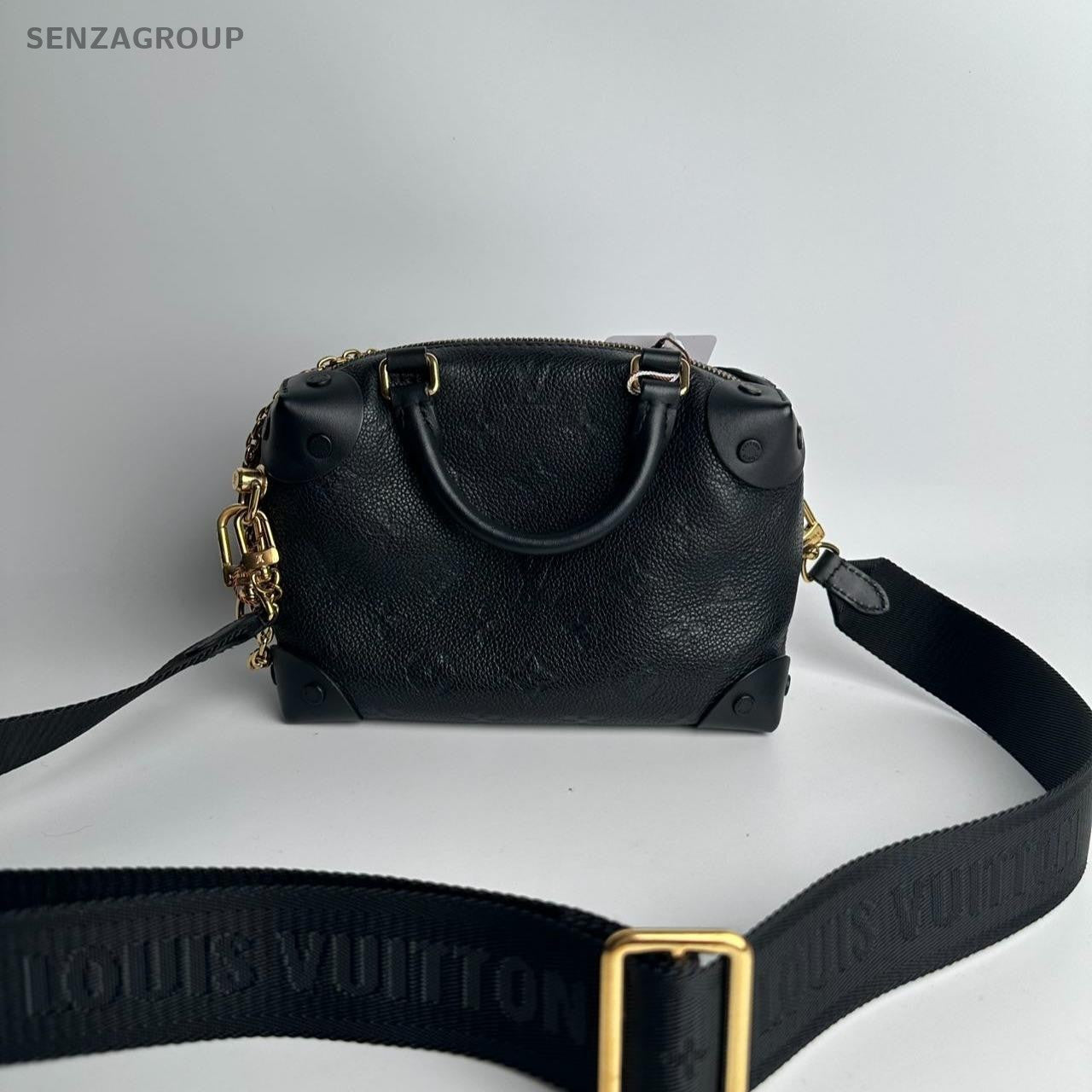 SJ0001 LV soft trunk black leather
