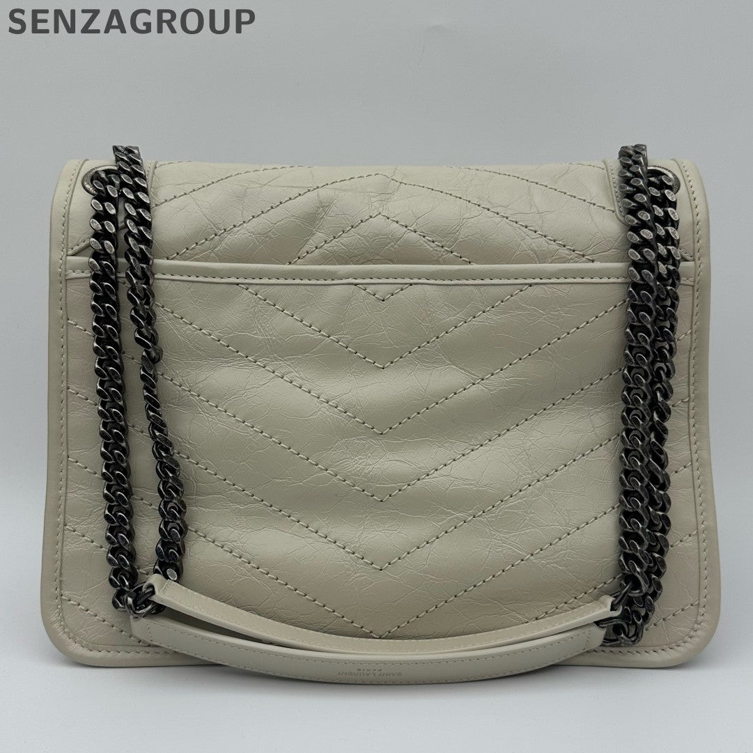 Saint Laurent Niki Medium Silver Chain Shoulder Bag Classic Women's