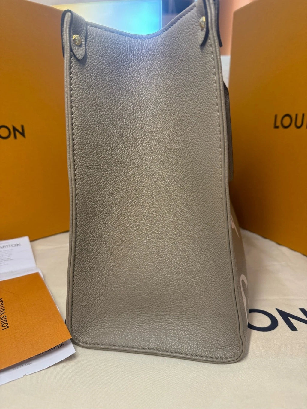 Louis Vuitton Onthego Medium Gray Tote Bag For Women