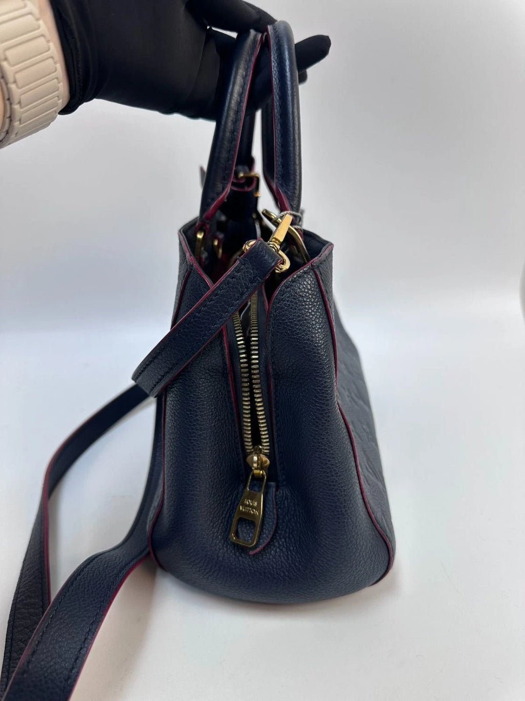 Louis Vuitton Montaigne BB Blue Top Handle Excellent