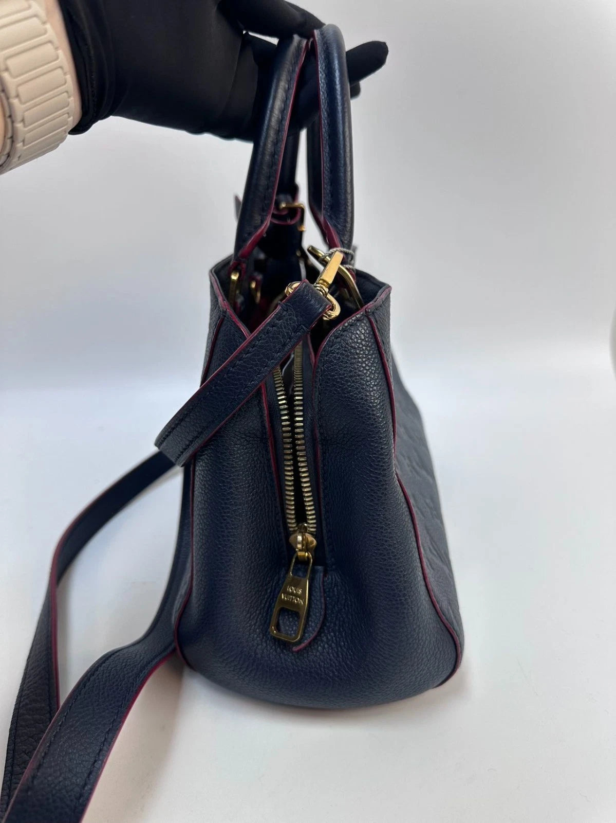 Louis Vuitton Montaigne BB Blue Top Handle Excellent