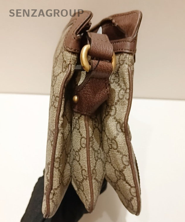 Gucci Ophidia Saddle Shoulder Bag Crossbody Brown Gold Women Classic