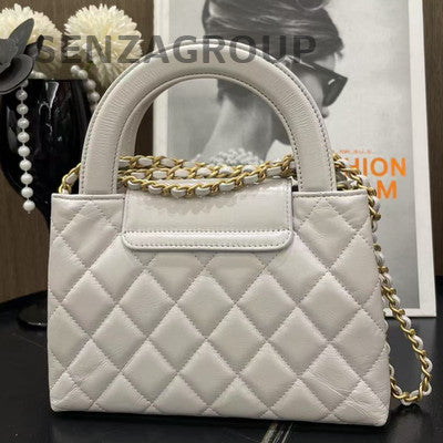 Chanel Kelly Grey Quilted Chain Shoulder Bag Classic Women's