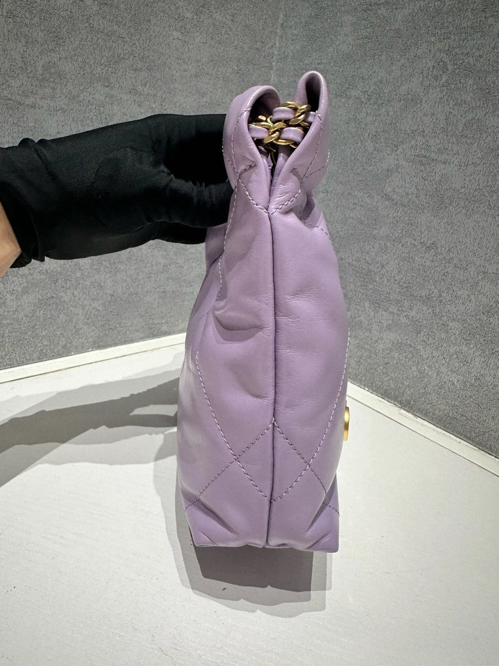 CHANEL 22BAG Mini Purple Tote Shoulder Bag For Women