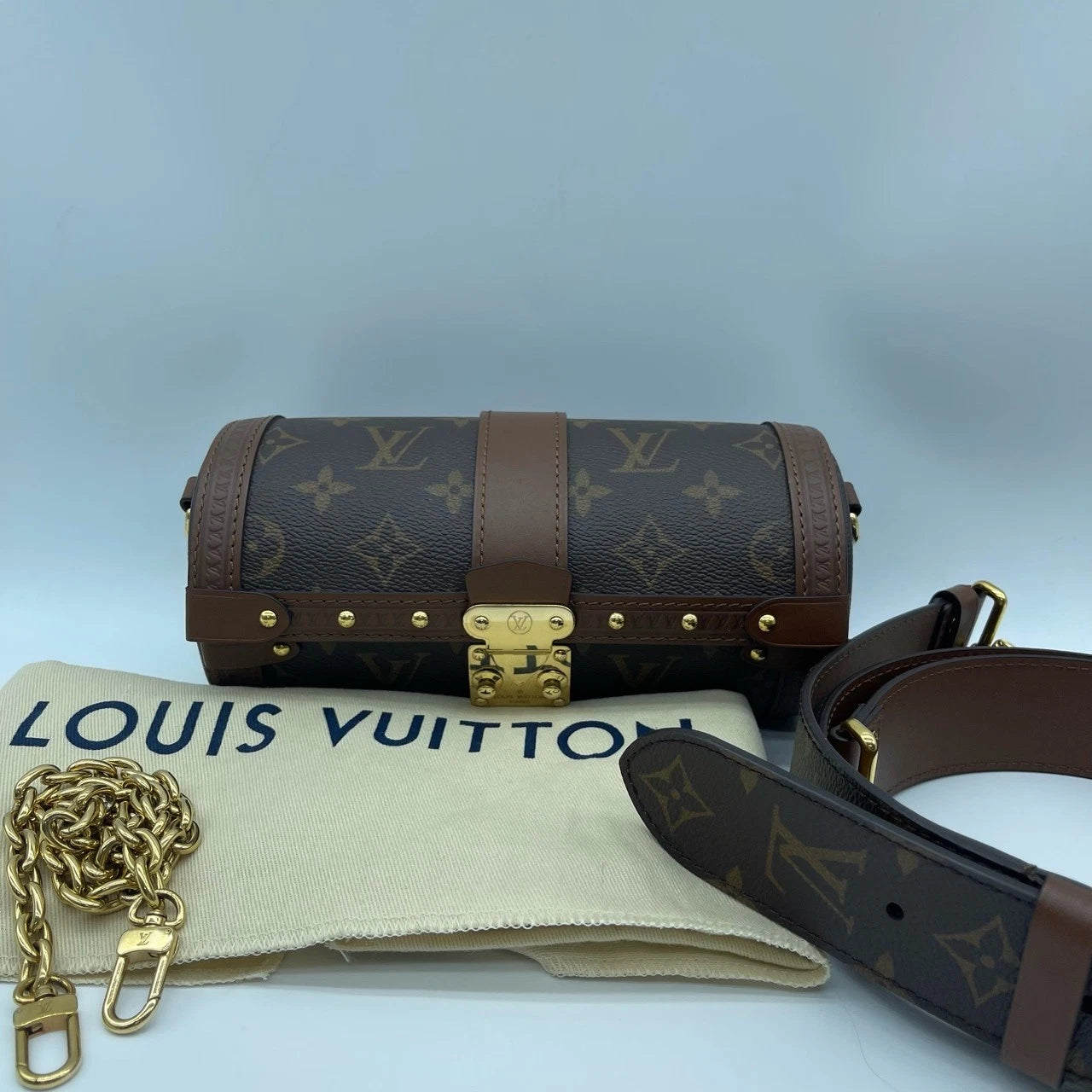 Louis Vuitton Papillon Trunk Monogram Canvas Chain Shoulder Bag For Women