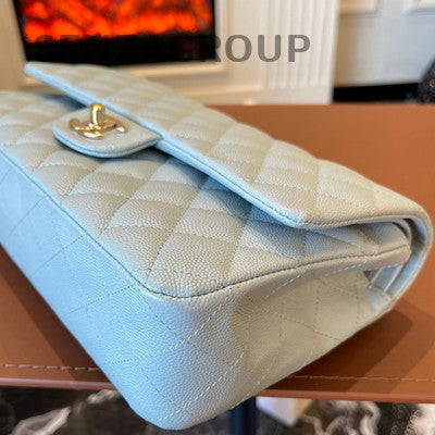 Chanel Classic Flap Medium Blue Gold Hardware Quilted Shoulder Bag