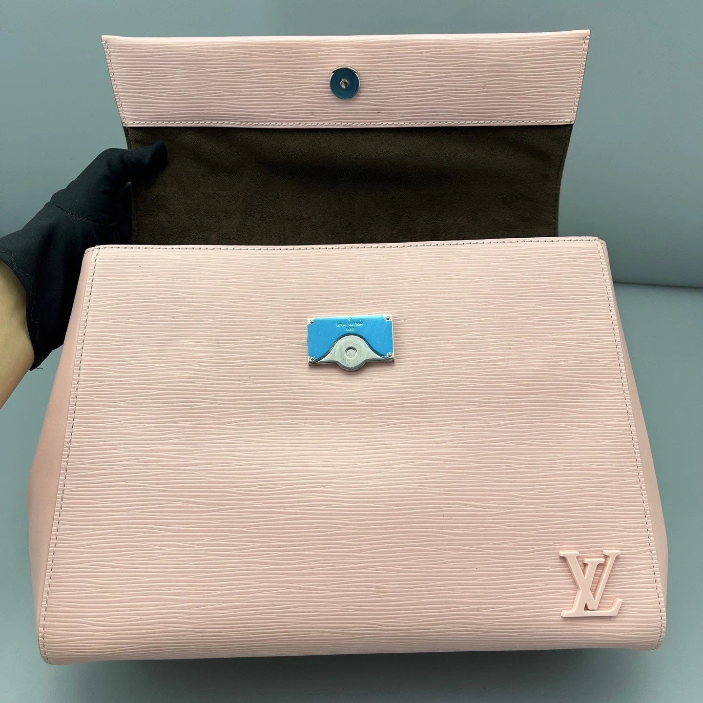 Louis Vuitton Cluny Epi Leather Pink Silver Top Handle Excellent