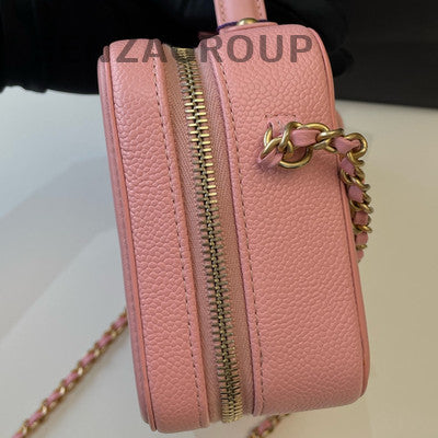 Chanel Vanity Case Small Pink Gold Hardware Calfskin Shoulder Crossbody Bag