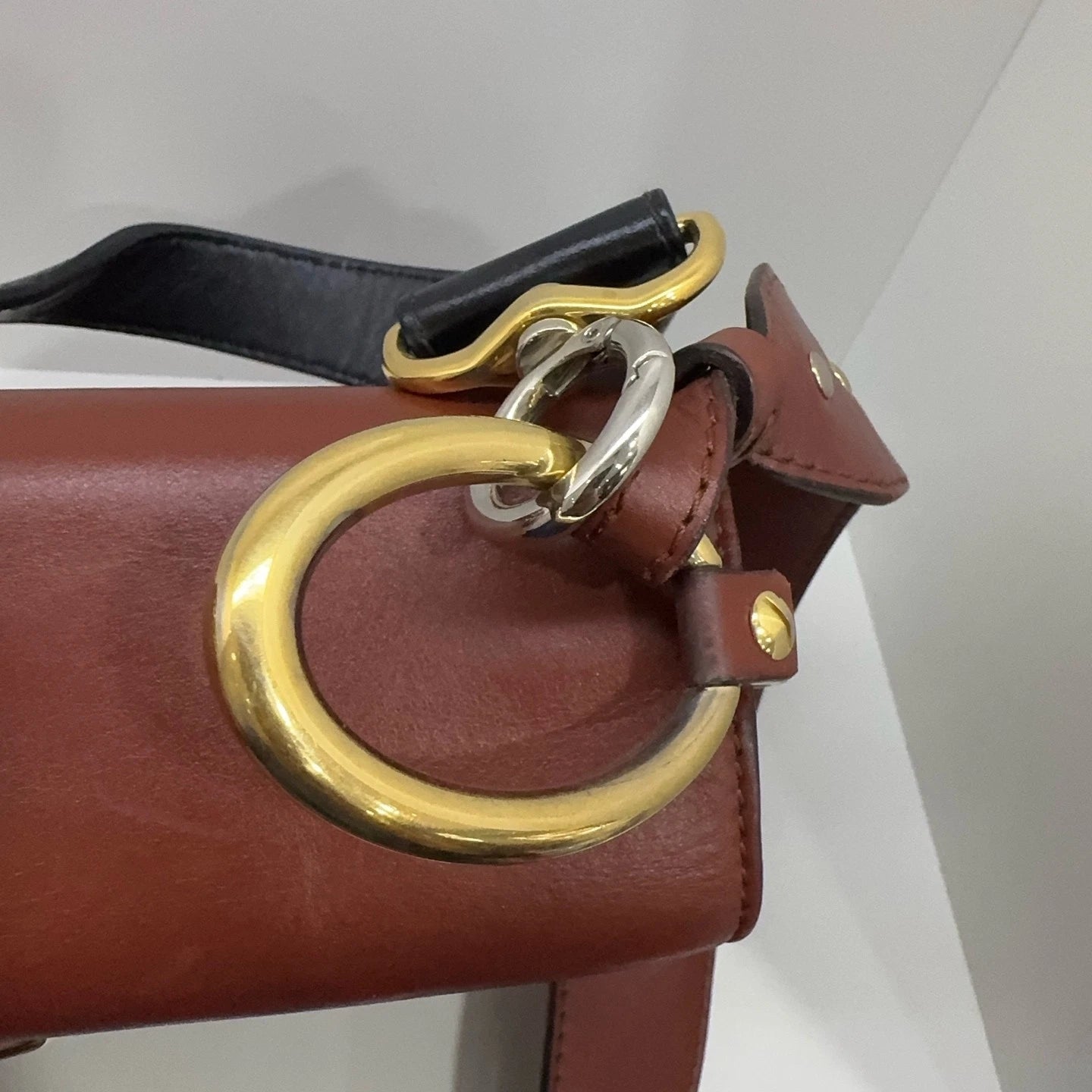 Chloe C Bag Women's Brown Red Patchwork Shoulder Crossbody Handbag