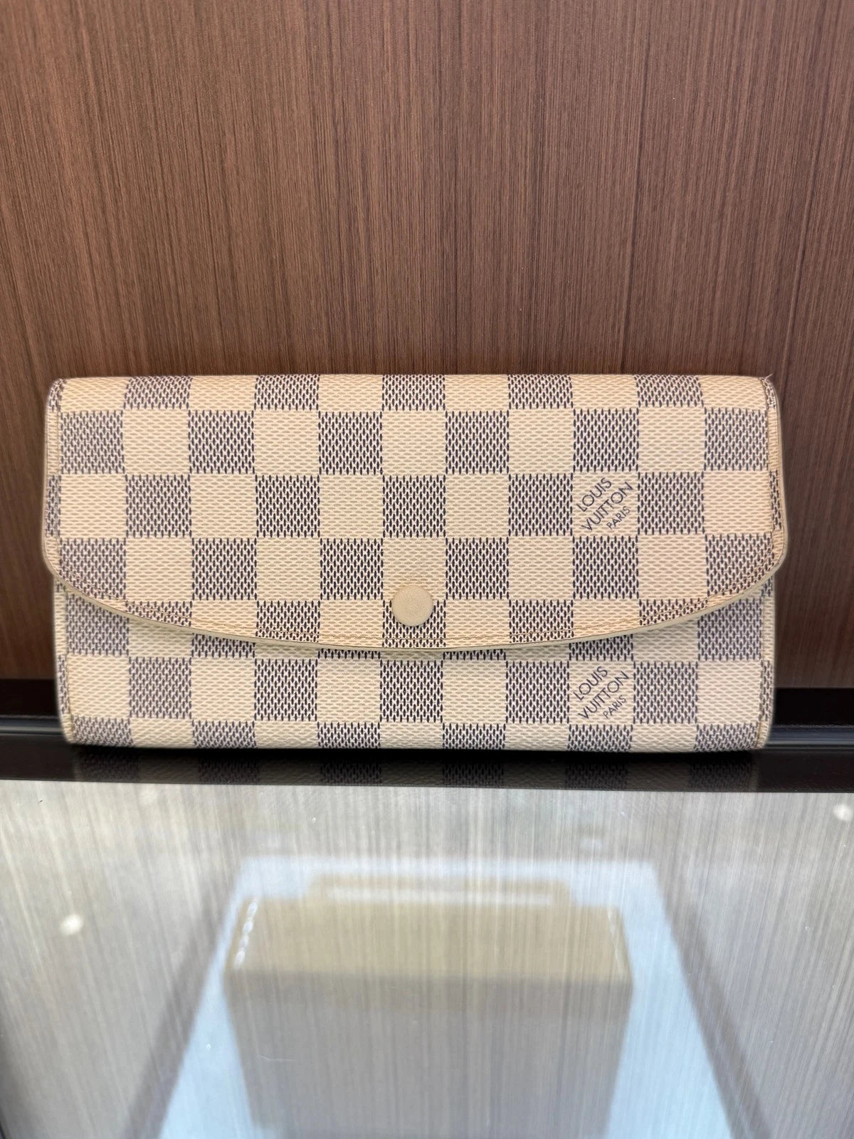 Louis Vuitton White Damier Canvas Long Flap Wallet For Women