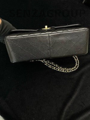 Chanel Classic Flap Jumbo Black Gold Quilted Chain Shoulder Bag