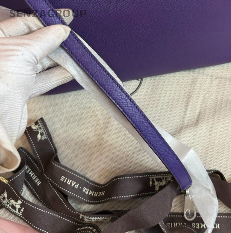 Hermes Bolide31 Top Handle Bag Shoulder Bag Crossbody Purple Silver Women
