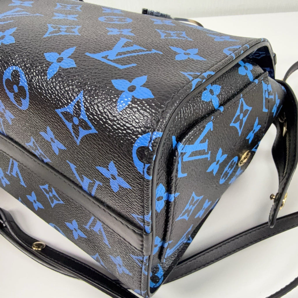 Louis Vuitton Boston Monogram Shoulder Crossbody Blue Black Gold Women Classic
