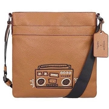 Coach Printed Leather Shoulder Crossbody Bag Brown